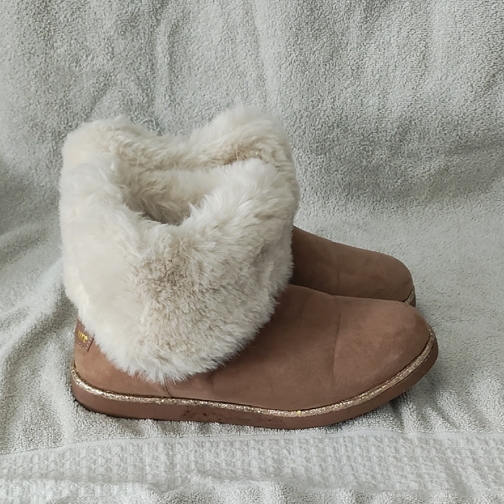 UGG Brown and Cream Fur-Lined Slippers